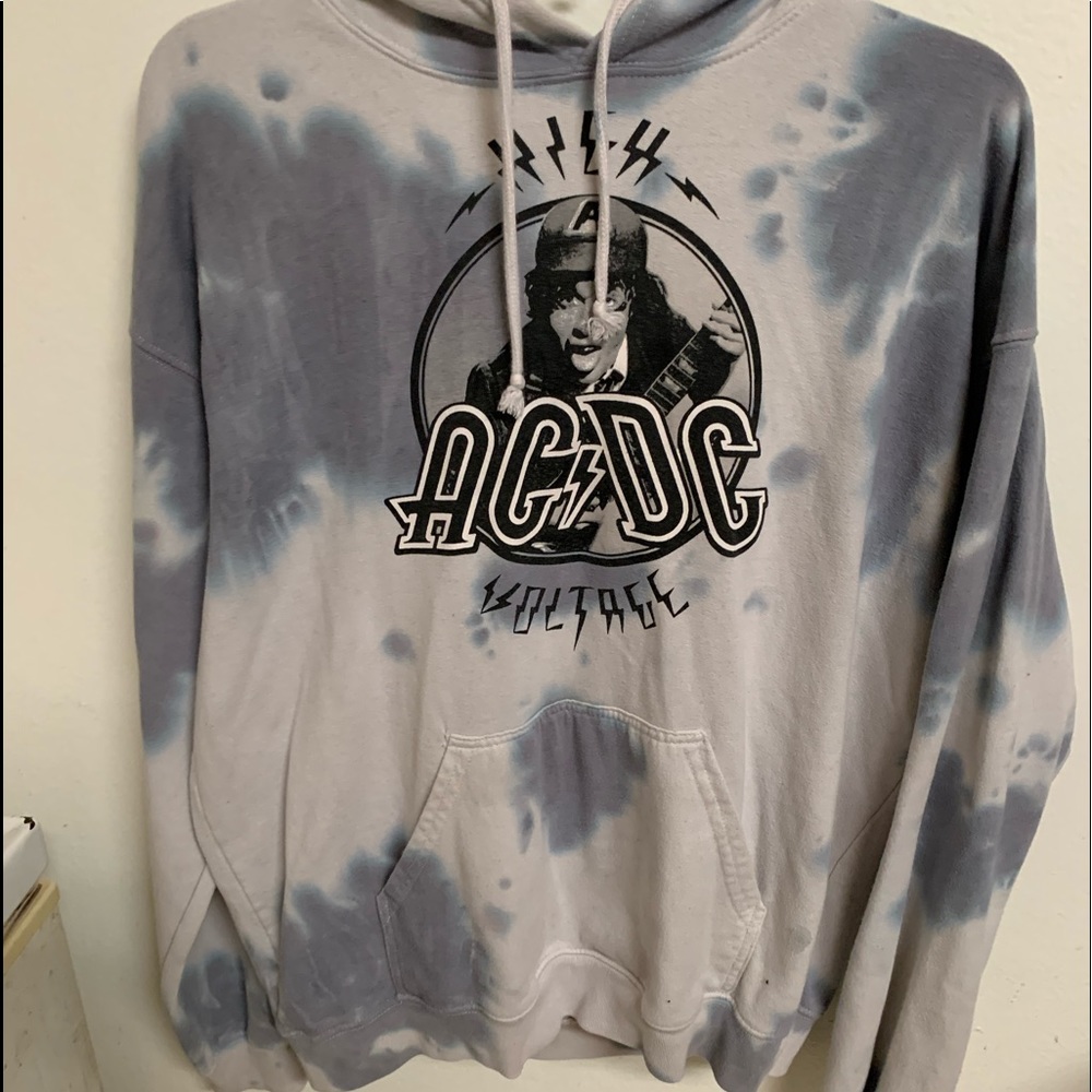 Grey Tie-Dye AC/DC hoodie